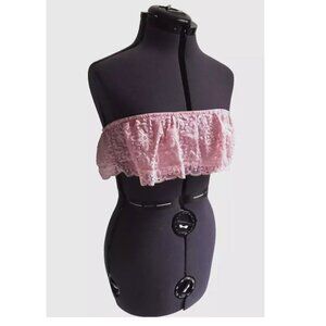 IJAK It's Just A Kiss Light Mauve Pink lace Bandeau Bra top, size L